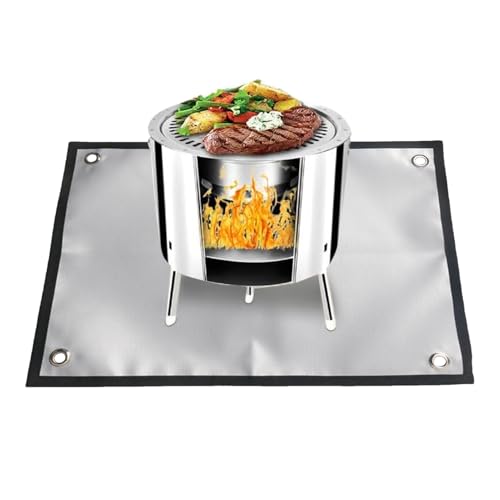 Feuerfeste Unterlage Für Feuerstelle,Outdoor Camping Feuerkorb Schutzmatte | Glasfaserverstärkte Schutzmatte Faltbar Am Pool Im Garten Für Imbisswagen Und Strandkochen von Oldmoom