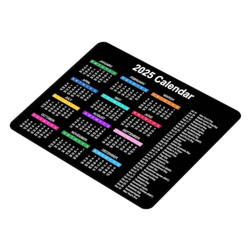 Oldmoom 2025 Kalender Mäusepad, Genaue Steuerung Mauspad, 9,8 x 7,8 Zoll Ergonomische Mäusepads für Arbeiten, Spiel-Mäusematte mit rutschfester Gummiunterseite von Oldmoom