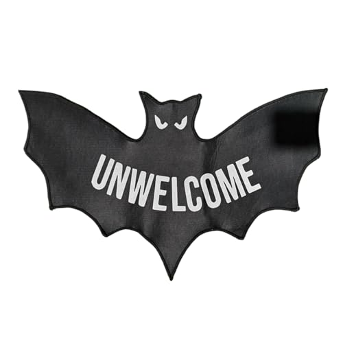 Oldmoom Halloween Bodenmatte - Unwillkommene Fußmatte Urlaubs Teppich - Gotische Fußmatte Halloween Dekorationen Für Küche Spukhaus Terrasse Schlafzimmer Innenbereich Außenbereich von Oldmoom