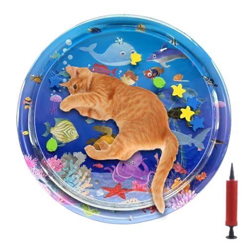 Oldmoom Katzen Wasserspielmatte,Haustier Wasserbett Katzen Spielmatte - Komfortable Kühlauflage Für Kleine Mittelgroße Und Große Tiere Bei Oldmoom Katzen Wasserspielmatte,Haustier Wasserbett Katzen Spielmatte - Komfortable Kühlauflage Für Kleine Mittelgroße Und Große Tiere Bei von Oldmoom
