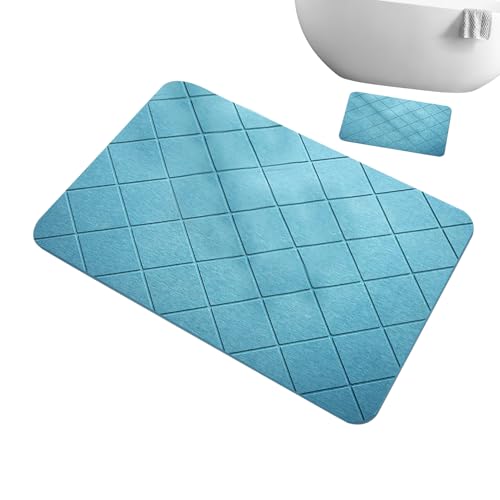 Oldmoom Kieselgur Duschmatte | rutschfeste Badezimmer Unterlage | Saugfähige Waschbare Matte Mit Geometrischem Design Schnelltrocknend Für Küche Badewanne Und Boden von Oldmoom