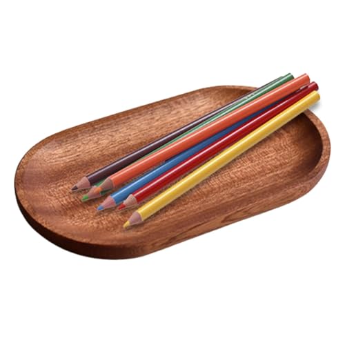Oldmoom Ovale Holzteller, Servierplatte, Ovales dekoratives Serviertablett aus, Serviertabletts mit Holzmaserung für Café, Zuhause, Arbeitsbereich, Restaurant von Oldmoom