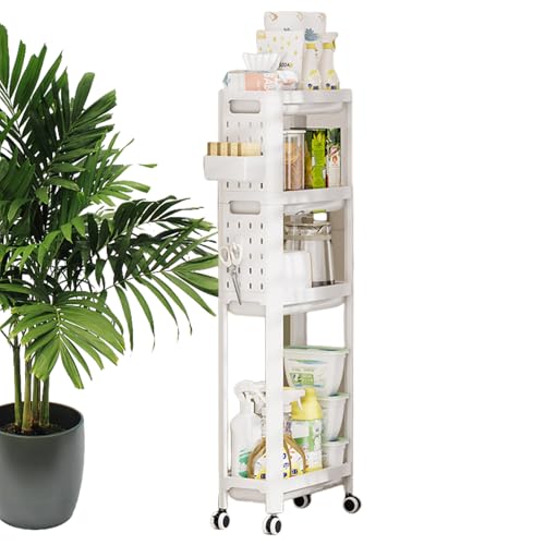 Oldmoom Rolling Cart mit Rädern, Rolling Utility Cart,Gewürze Speicherregal Multitier - Bewegliche Küchengewürzträger Rolling Organizer Cart für Wohnzimmer von Oldmoom