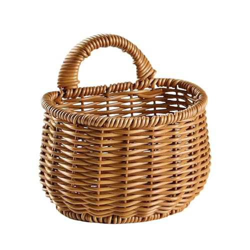 Rattankorb, dekorative Wandkörbe - Nachahmung Rattan Wand Zwiebelkorb - BOHO Style Pantry Organizer Box, Obststorage -Mülleimer, Küchenorganisation für Home Kitchen Restaurant von Oldmoom