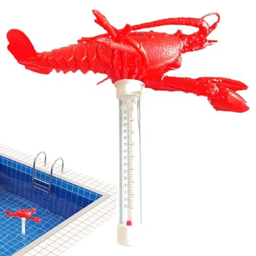 Schwimmendes Thermometer Für Pool - Schwimmendes Poolthermometer Mit Schnur - Lustiger Temperaturmesser mit Schnur in Meerestier-Design für Kinder & Erwachsene von Oldmoom