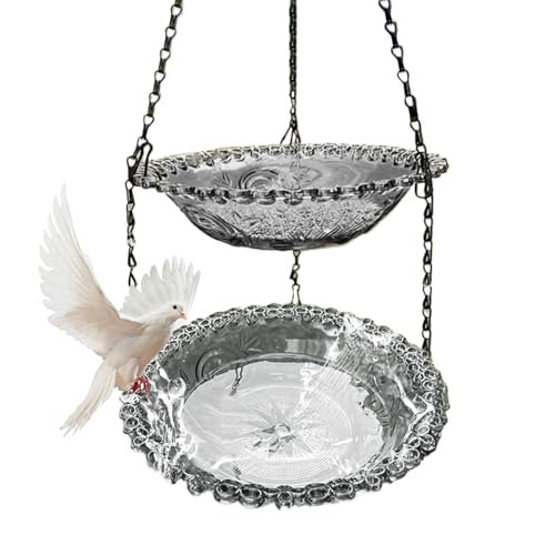 Vogelbäder,Futterspender Schale Aus Metall | Zubehör Für Fütterung Trinkstelle Wasserschale Garten Pavillon Rankgitter Terrasse Balkon Außenbereich Innenbereich von Oldmoom