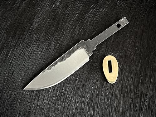 Oldpard Blank Blade for the Knifemaking | Partial Tang Construction | Brass Guard Attached | DIY Blank Blade for Custom Knife | Blade for Outdoor & Camping von Oldpard