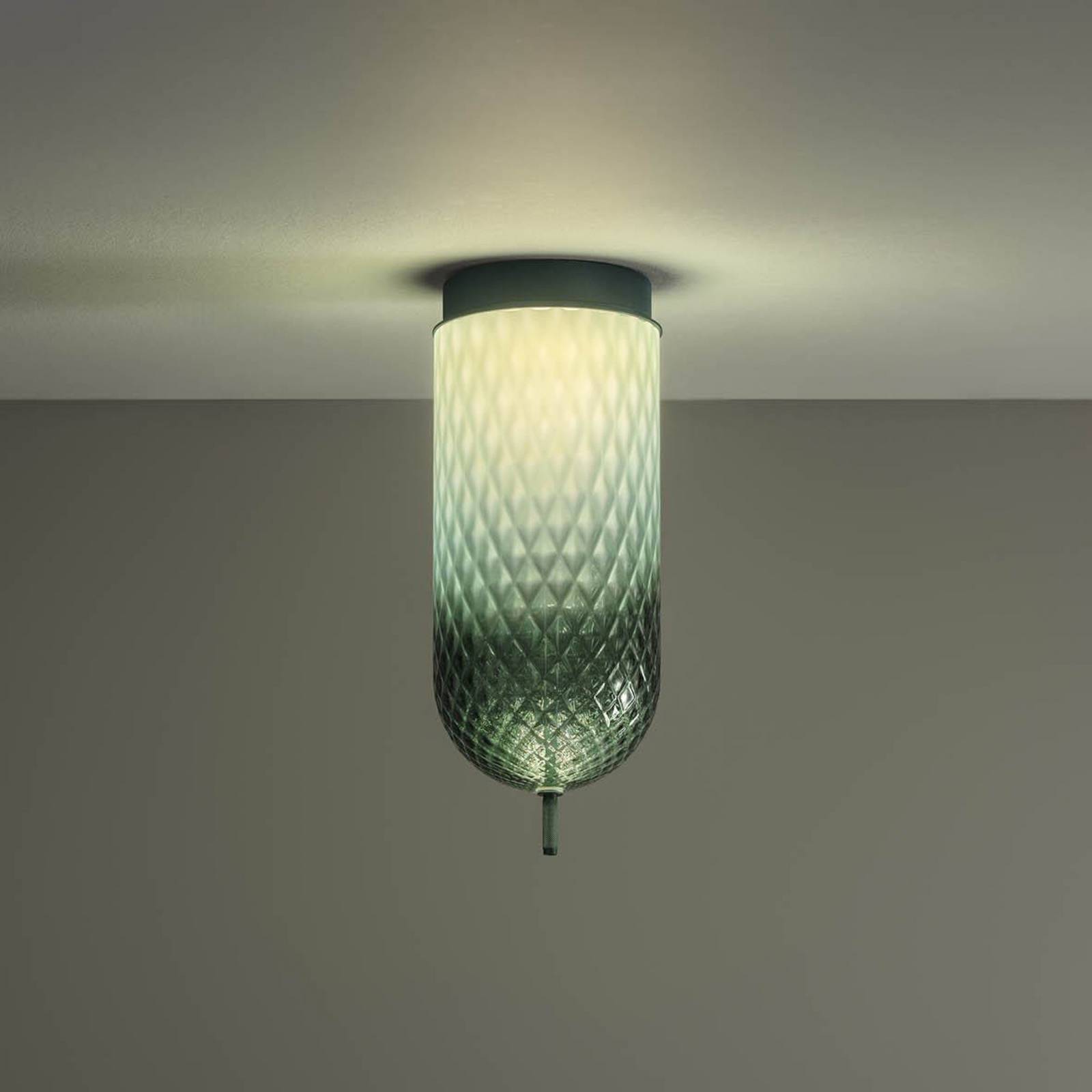 OLEV LED-Deckenlampe Curuba, grün, Glas, Höhe 40 cm, 2.700 K von OleV