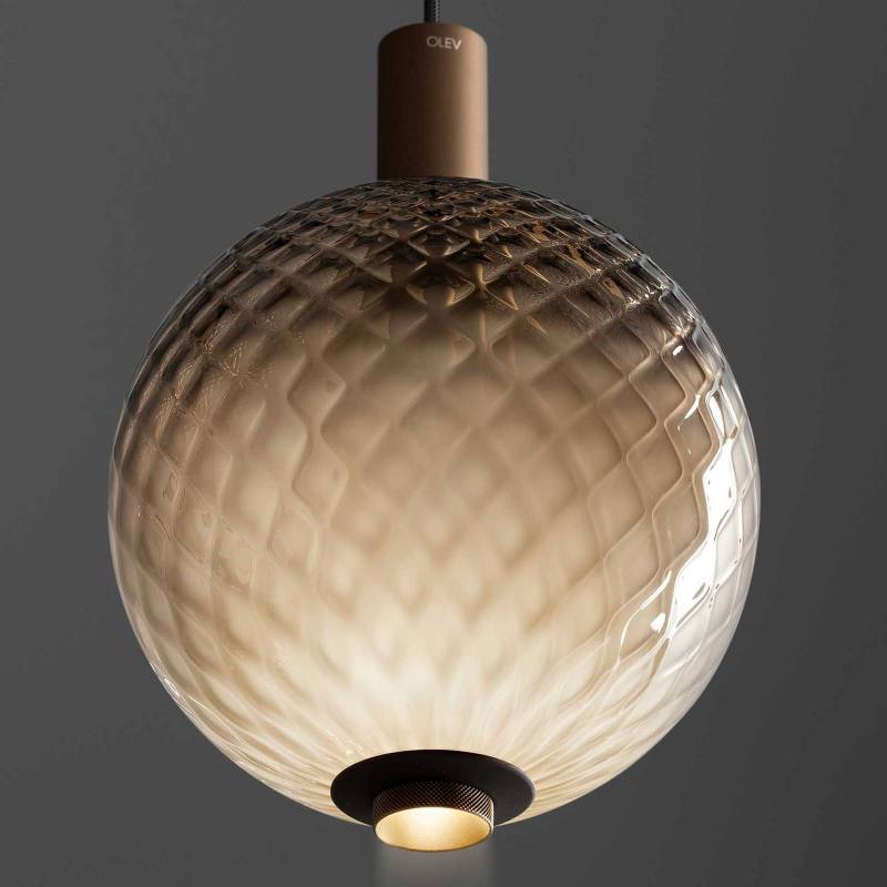 OLEV LED-Pendel BEAM STICK NUANCE BALLOTON braun Ø 20 cm 927 von OleV