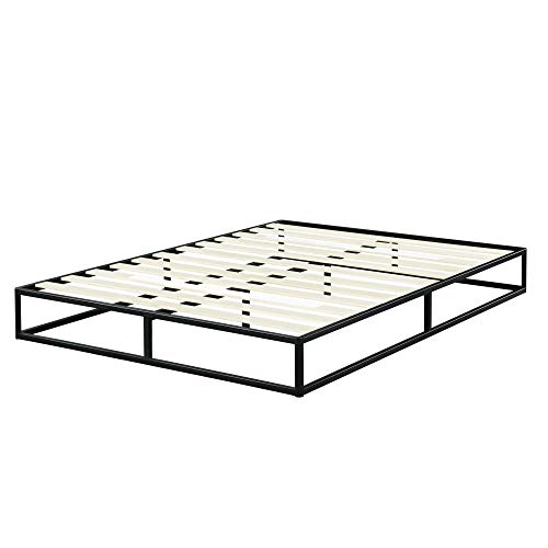 Olee sleep 22cm Modernes Metall-Plattform-Bettgestell / Bett / Metall / Metall-Bettgestell / Holzlatten / Matratzenrahmen / Holzlattenrost / Kein Boxspring erforderlich / 90 x 200cm / Twin / Schwarz von Olee Sleep