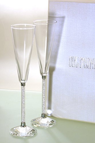 2-er Set CASSINI Sektflöte mit Glasdiamanten im edlen Geschenk-Karton, Höhe 27,5 cm von Oleg Cassini