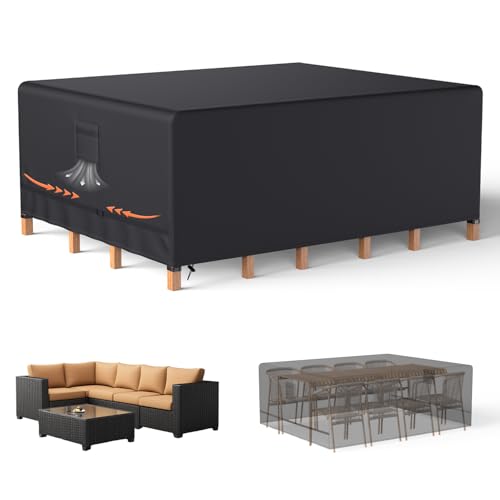 Oleic Abdeckung Gartenmöbel 200 * 160 * 70cm, 600D Oxford Gartenmöbel Abdeckung, Gartenmöbel Abdeckung Winterfest Wasserdicht für Gartentische Terrassenmöbel Rechteckig von Oleic