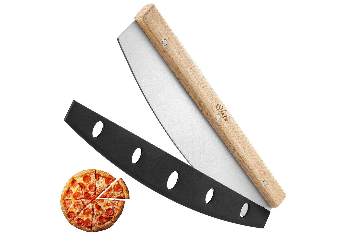 Oleio Pizzaschneider Pizzaschneider Edelstahl 35 cm – Pizza Wiegemesser, Pizza Cutter Oleio Pizzaschneider Pizzaschneider Edelstahl 35 cm – Pizza Wiegemesser, Pizza Cutter von Oleio