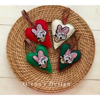 Filz Weihnachtsschmuck Weihnachtsdekoration Pailletten Daisy Duck One Ornament Herz Urlaub Accessoire Baby Dekor Geschenk von OlenasDesign