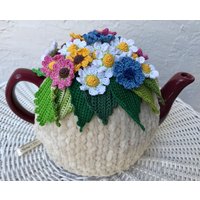 Gehäkelte Teewärmer Beige Daisy Gehäkelt von OlenasDesign