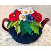 Gehäkelte Teewärmer Blau Mohn Daisy Gehäkelte Blume Grün Küchenaccessoire Gehäkeltes High Tee Accessoire Gehäkelte Teewärmer Blau Mohn Daisy Gehäkelte Blume Grün Küchenaccessoire Gehäkeltes High Tee Accessoire von OlenasDesign