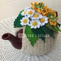 Gehäkelte Teewärmer Blumen Weiß Gehäkelt Gehäkelte Teewärmer Blumen Weiß Gehäkelt von OlenasDesign