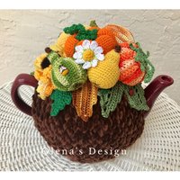 Gehäkelte Teewärmer Braun Sonnenblumen Gehäkelt Tee Accessoire von OlenasDesign