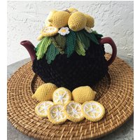 Gehäkelte Teewärmer Gehäkelt Lemon Blume Grün Küchenaccessoire Gehäkelte Tee Accessoire von OlenasDesign