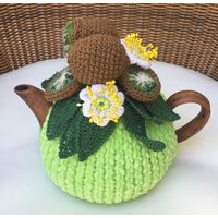 Gehäkelte Teewärmer Gehäkelt Obst Grün Gehäkelte Blume Tee Accessoire Deko von OlenasDesign