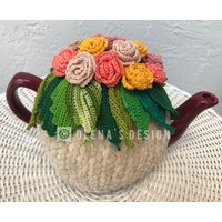 Gehäkelte Teewärmer Gehäkelt Rosa Gelb von OlenasDesign