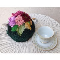 Gehäkelte Teewärmer Gehäkelte Aster Grün Gehäkeltes Accessoire Küchenaccessoire von OlenasDesign