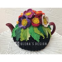 Gehäkelte Teewärmer Gehäkelte Blume Gehäkelt Tee Accessoire Häkeln von OlenasDesign