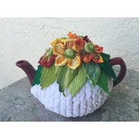 Gehäkelte Teewärmer Gehäkelte Blume Grün Gehäkelt Tee Accessoire von OlenasDesign