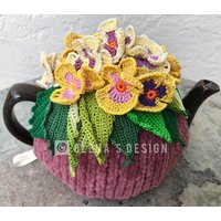 Gehäkelte Teewärmer Gehäkelte Blume Grün Stiefmütterchen Gehäkelt Tee Accessoire Gehäkelte Teewärmer Gehäkelte Blume Grün Stiefmütterchen Gehäkelt Tee Accessoire von OlenasDesign
