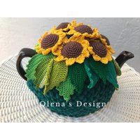 Gehäkelte Teewärmer Grün Gehäkelt Sonnenblume Herbst Ernte Küchenaccessoire von OlenasDesign
