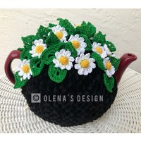 Gehäkelte Teewärmer Schwarzer Tee Bezug Gänseblümchen Weißes Blume Grün Küchenaccessoire Gehäkelt High Accessoire Dekor Gehäkelte Teewärmer Schwarzer Tee Bezug Gänseblümchen Weißes Blume Grün Küchenaccessoire Gehäkelt High Accessoire Dekor von OlenasDesign