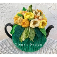 Gehäkelte Teewärmer Tulpen Feld Frühling Küche Accessoire Muttertag Geschenk Tee Deko von OlenasDesign