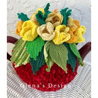 Gehäkelte Teewärmer Tulpen Feld Frühling Küche Accessoire Muttertag Geschenk Tee Dekoration von OlenasDesign