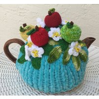 Gehäkelter Teewärmer Blau Apfelblüte Gehäkelter Gehäkelte Blume Grün Küchenaccessoire Gehäkelt High Teezubehör Dekor Gehäkelter Teewärmer Blau Apfelblüte Gehäkelter Gehäkelte Blume Grün Küchenaccessoire Gehäkelt High Teezubehör Dekor von OlenasDesign
