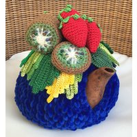 Gehäkelter Teewärmer Blau Kiwi Gehäkelt Häkeldecke von OlenasDesign