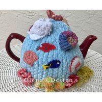 Gehäkelter Teewärmer Gehäkelt Korallenriff Gehäkeltes Küchen Accessoire Unterwasserwelt von OlenasDesign