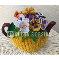 Gehäkelter Teewärmer Gelb Blumen Gehäkelte Blume Grün Gehäkelter Teewärmer Gelb Blumen Gehäkelte Blume Grün von OlenasDesign