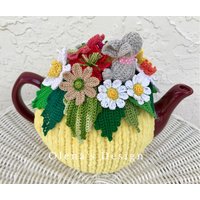 Gehäkelter Teewärmer Gelb Osterhase Gemütlich Wärmer Frühlingsblumen Hase Küche Accessoire Dekor Ostern Brautparty Hochzeitsgeschenk von OlenasDesign