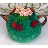 Gehäkelter Teewärmer Grün Rot Süßer Teegemüse Gehäkelt High Tea Küche von OlenasDesign