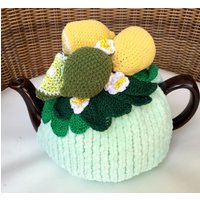 Gehäkelter Teewärmer Grüner Mit Teeschale Und Teelicht von OlenasDesign