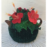 Gehäkelter Teewärmer Grüner Tee Bezug Hibiskus Gehäkelt Blume Küchenaccessoire High Tea Zubehör Dekor Gehäkelter Teewärmer Grüner Tee Bezug Hibiskus Gehäkelt Blume Küchenaccessoire High Tea Zubehör Dekor von OlenasDesign