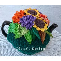 Gehäkelter Teewärmer Grüner Teebezug Sonnenblume Aster Blumen Herbst Grün Gehäkelter Gehäkelter Teewärmer Grüner Teebezug Sonnenblume Aster Blumen Herbst Grün Gehäkelter von OlenasDesign