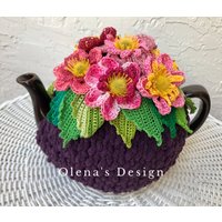 Gehäkelter Teewärmer Lila Teedecke Herbst Blume Rosa Gelb Ernte Blumen Grün Gehäkelt Küche Accessoire Teelicht Dekor Gehäkelter Teewärmer Lila Teedecke Herbst Blume Rosa Gelb Ernte Blumen Grün Gehäkelt Küche Accessoire Teelicht Dekor von OlenasDesign