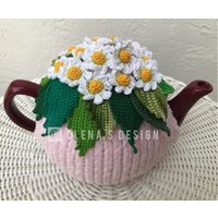 Gehäkelter Teewärmer Rosa Gänseblümchen Blume Häkelarbeit von OlenasDesign