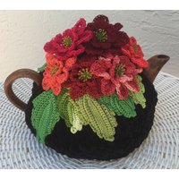 Gehäkelter Teewärmer Schwarz Weihnachtsstern Gehäkelte Blume Grün Gehäkelt Gehäkelter Teewärmer Schwarz Weihnachtsstern Gehäkelte Blume Grün Gehäkelt von OlenasDesign