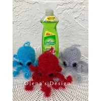 Scrubby Sparkle Oktopus Spültuch Schwamm Aquatisch Deko Für Küche Gehäkelt von OlenasDesign