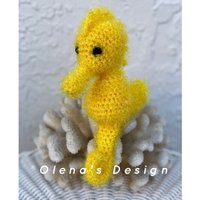 Scrubby Sparkle Seepferdchen Geschirrtuch Schwamm Nautisch Unterwasser Dekor Ornament Häkeln Dekoration Küchenaccessoire Marine von OlenasDesign