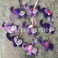 Set Von 5 Baby Shower Filz Ornament Violett Elefant Mädchen Junge Geschlecht Offenbaren Dekoration Es Ist Ein Geschenk von OlenasDesign