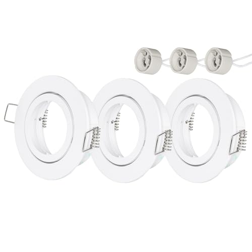 Oley Leuchten LUX Frame LED Einbaustrahler Rahmen GU10 Einbauleuchte schwenkbar LED Spots 230V Farbe weiß von Oley Leuchten