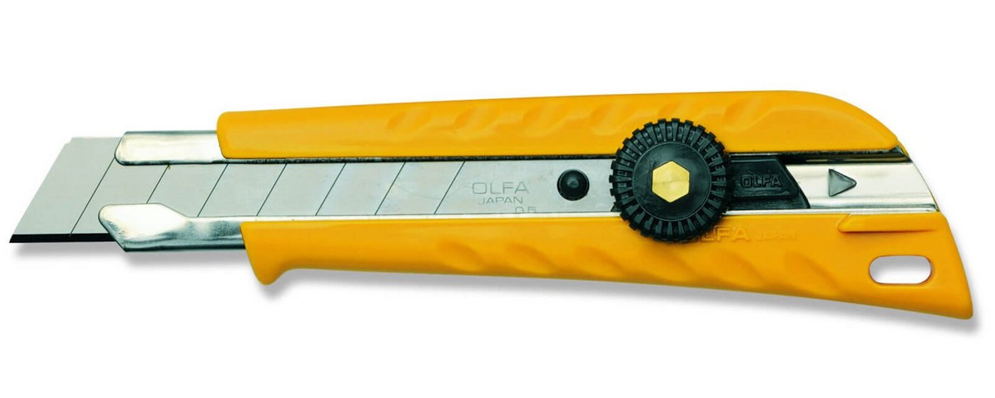 Olfa Cutter OLFA Industrie-Cuttermesser L-2 18mm mit rutschfester Griffplatte mit Stahldorn von Olfa